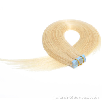 #613 Factory Price Vendors Skin Weft Natural Blond European Hair 100% Human Hair Remy Tape in Hair Extension